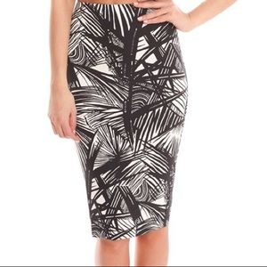 Elizabeth and James bodycon Palm Pencil Skirt